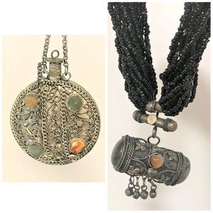 Lot 2pcs Vintage Collectible Chinese Necklaces
